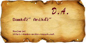 Damkó Anikó névjegykártya