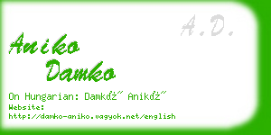 aniko damko business card